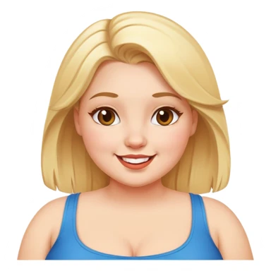 blonde plus size girl with happy expression sticker
