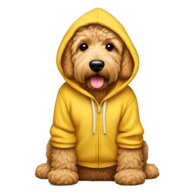 Golden doodle with hoodie sticker