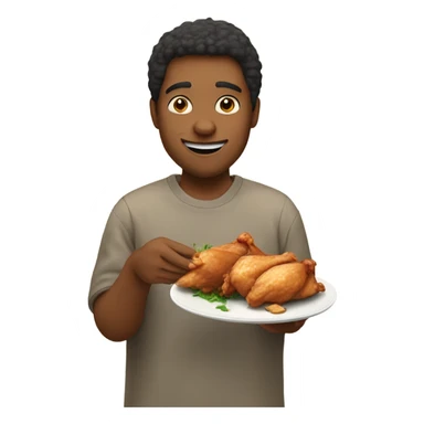 Someone eating chicken  sticker