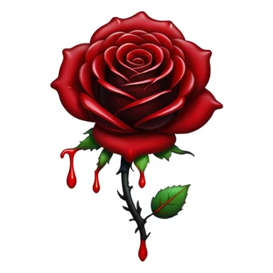Black rose with blood drips sticker
