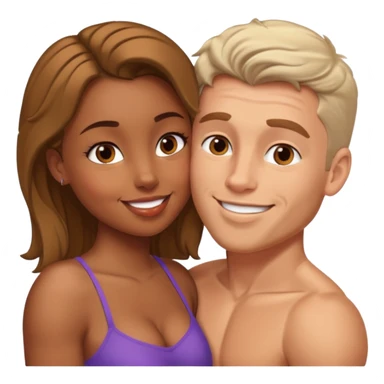 buff white man Kissing brown girl sticker