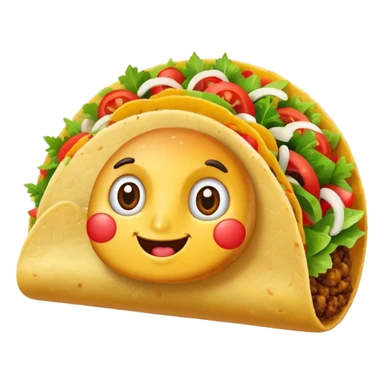 taco with white wings and question marks on the sides sticker