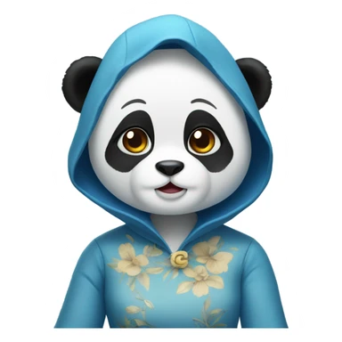 Panda In a blue dress sticker