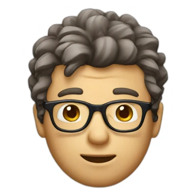 homme cheveux boulés et avec des lunettes sticker