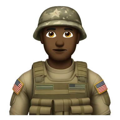 serious American soldier sticker