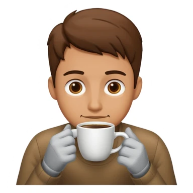 man drinking coffee sticker