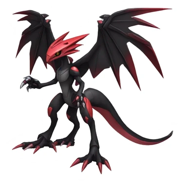  Cool Edgy Futuristic Black Red Digimon-Fakemon-Raptor-Genesect-Reptile full body sticker