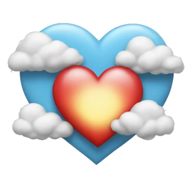 a heart with clouds around it sticker