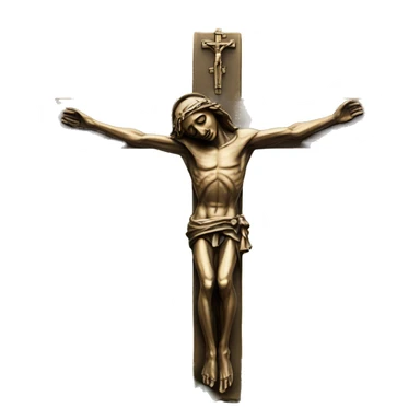 crucifix bronze statue sticker