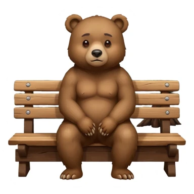 bear sitting on a bench sticker