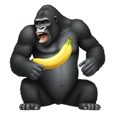 Gorilla eating a banana sticker