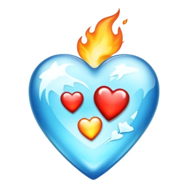 Corazones mitad fyego mitad hielo sticker