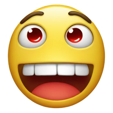 normal yellow emoji face with red cloudy eyes and water on the mouth  sticker