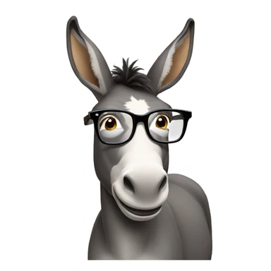 Donkey with glasses that looks smart sticker