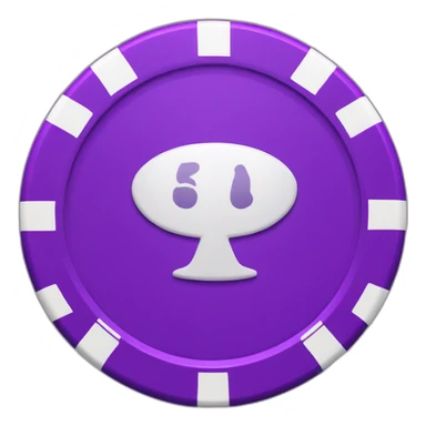 purple poker chip with a V on it sticker