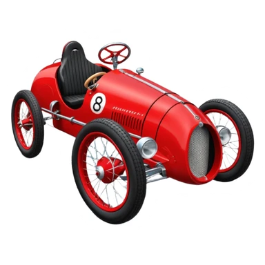 Lowered Bugatti racing retro cyclekart with advanced suspension and steering system  sticker