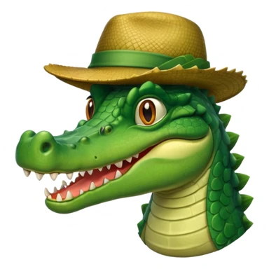 crocodile in hats sticker