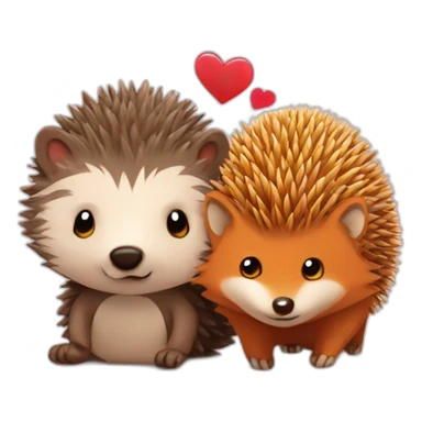 Hedgehog fall in love with fox sticker