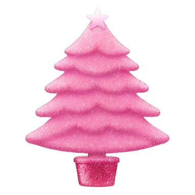 Cute pink glitter Christmas tree sticker