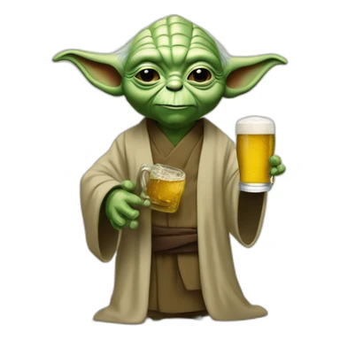 Maître Yoda avec une bière  sticker