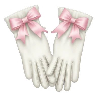 vintage rococo white gloves with light pink bows  sticker