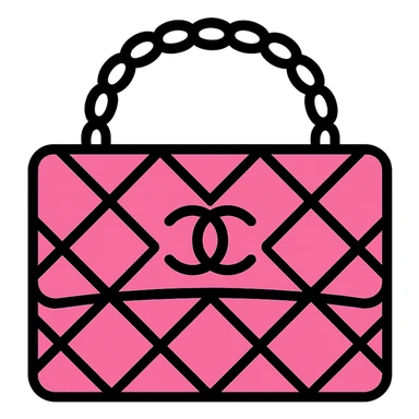 a pink Chanel purse sticker