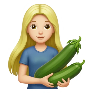 peppermint with long hair carrying a zucchini sticker
