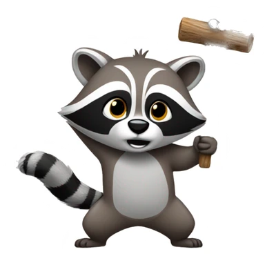 Racoon lifting wheight sticker