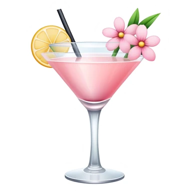 Light pink cocktail with flowers sticker