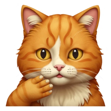 A cat holding its forehead with its paw because it has a headache sticker