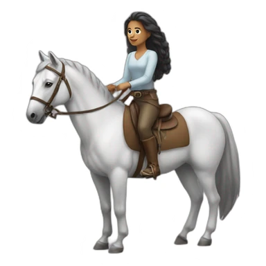 women on a horse with 54 sticker