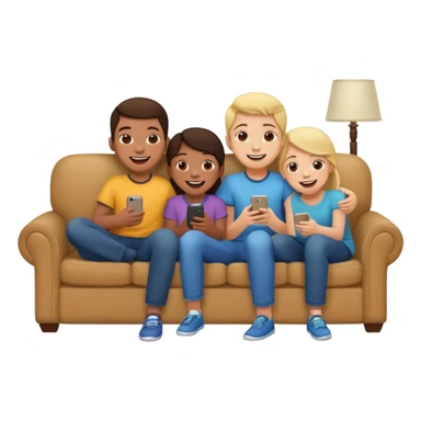 siblings sharing in a living room sticker