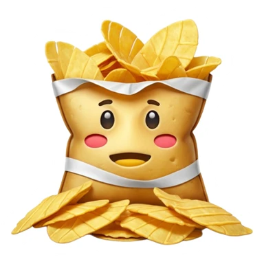 potato chips with taped mouth sticker