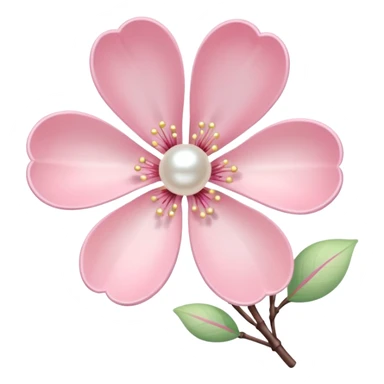 light pastel sakura flower with pearl beaded outline sticker