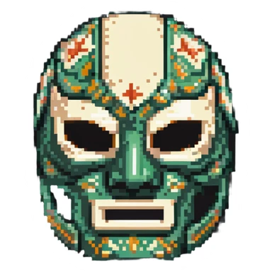 luchador mask with Milwaukee Bucks basketball colors forest green and cream sticker