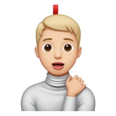 A person with their tongue sticking out and arms crossed and hanging on the neck  sticker