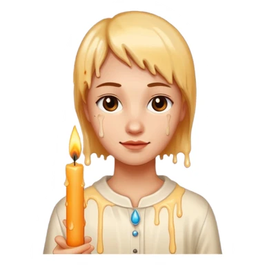 Candle on the hand of person sticker