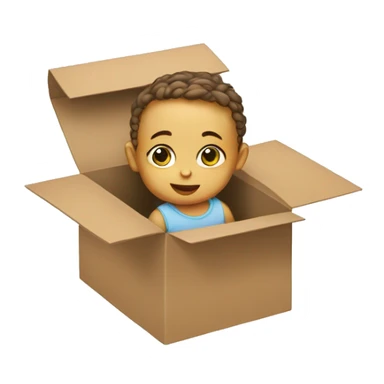 baby coming from the box sticker