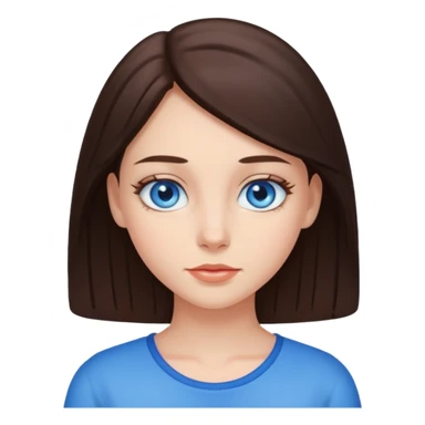 brunet girl with and blue eyes  sticker