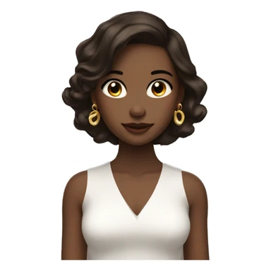 A girl in gold earrings with dark brown hair beautiful looks slightly swarthy  sticker