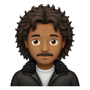 Homem parte do cabelo ondulado e roupa preta sticker