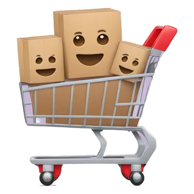 shopping cart with boxies sticker