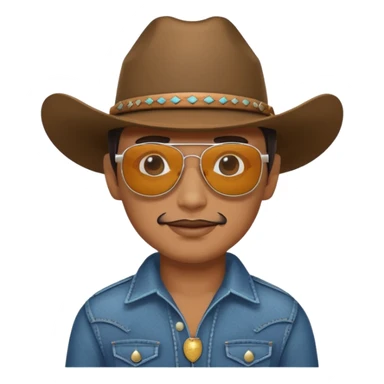Cow-boy with sun glases  sticker