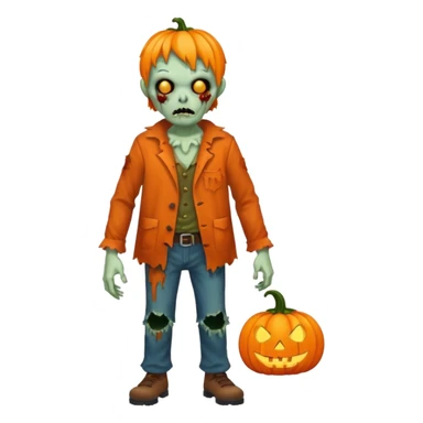 zombie with pumpkin sticker