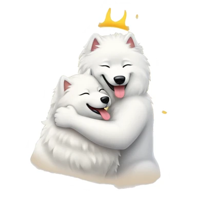 samoyed hug and sun sticker