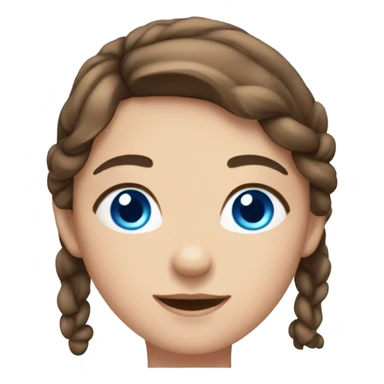 Girl with brown hair and blue eyes with a bow on her head sticker