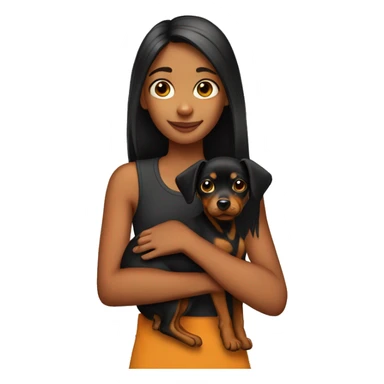 Girl holding a pinscher sticker