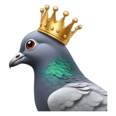 Pigeon with crown sticker