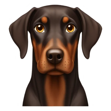 Brown Doberman face sticker