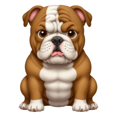 bulldog ingles atrigado cafe oscuro con blanco  sticker